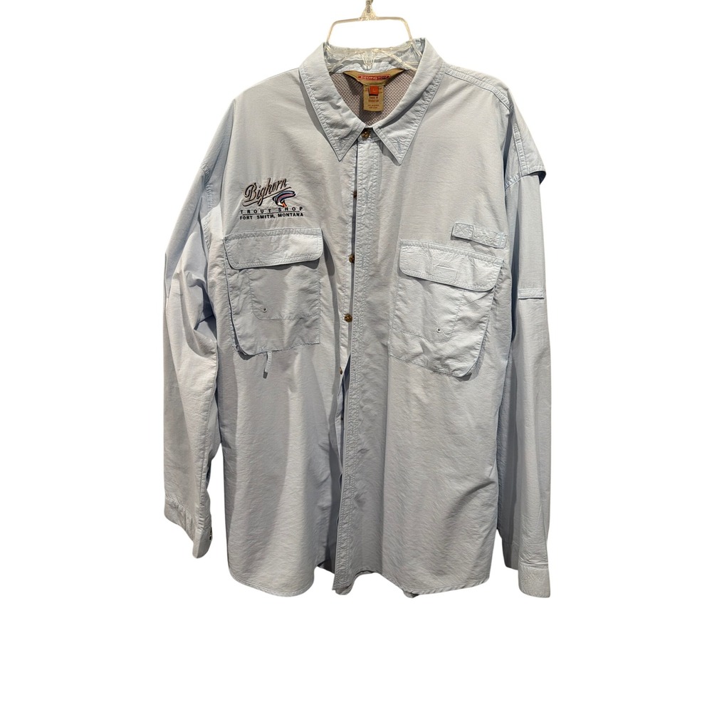Redington Fishing Shirt Light Blue Bighorn Trout Shop Montana Ventilated Large